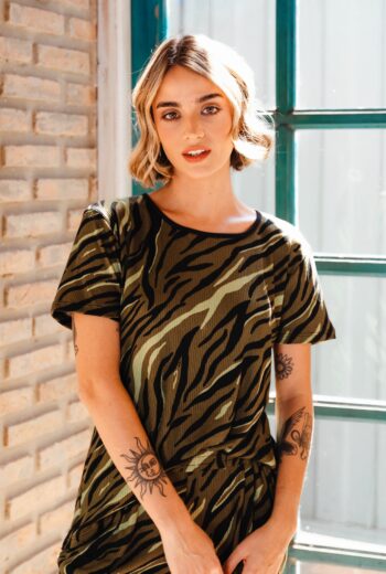 Remera Nina Verde Print