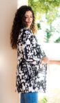 Saquito Celina Print Marfil Negro