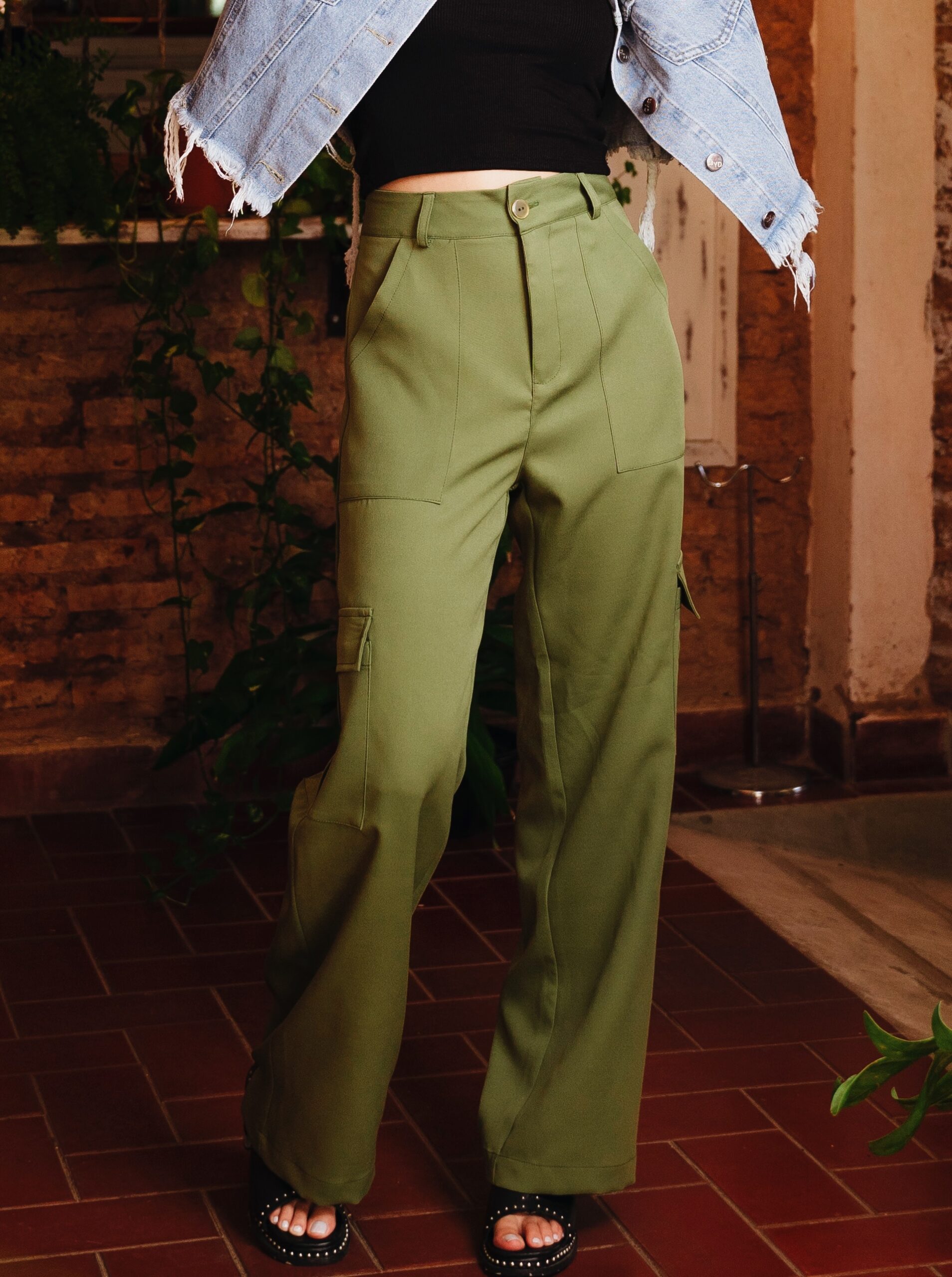 Pantalon Cargo Verde