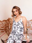 Blusa Maia Print Marfil Negro