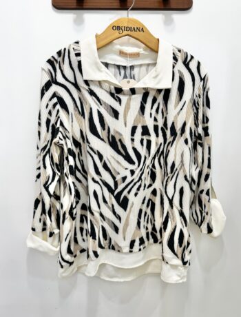 Sweater Giuliana Print Negro Beige