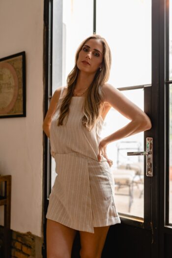 Blusa Fiona Lino Rayas