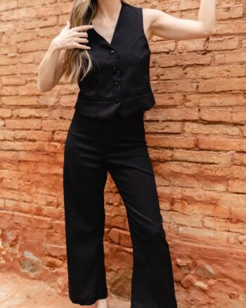Pantalon Flavia Lino Negro