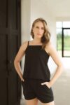Short Delfina Lino Negro