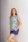 Blusa Ambar Animal Print Azul
