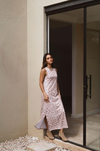 Vestido Kari Animal Beige