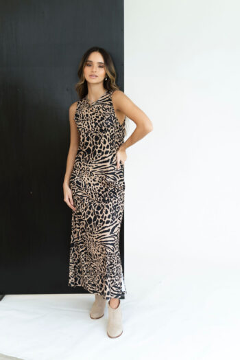 Vestido Kari Morley Animal Camel