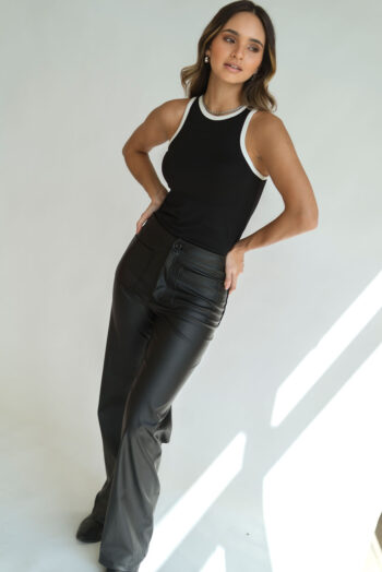 Pantalón Luana Eco cuero Negro